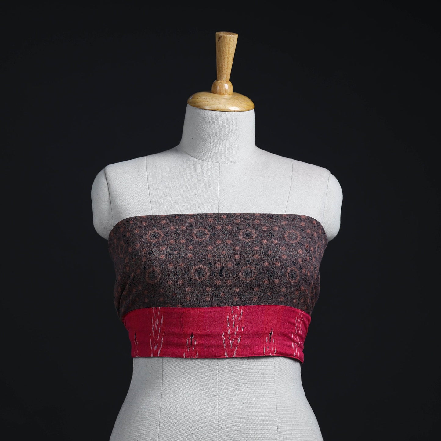 Brown - woollen blouse piece 60 - handcrafted