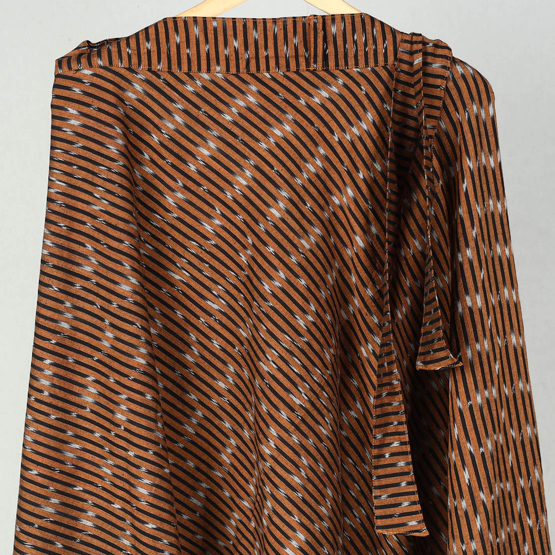 Brown Wrap Around Cotton Pochampally Ikat Skirt