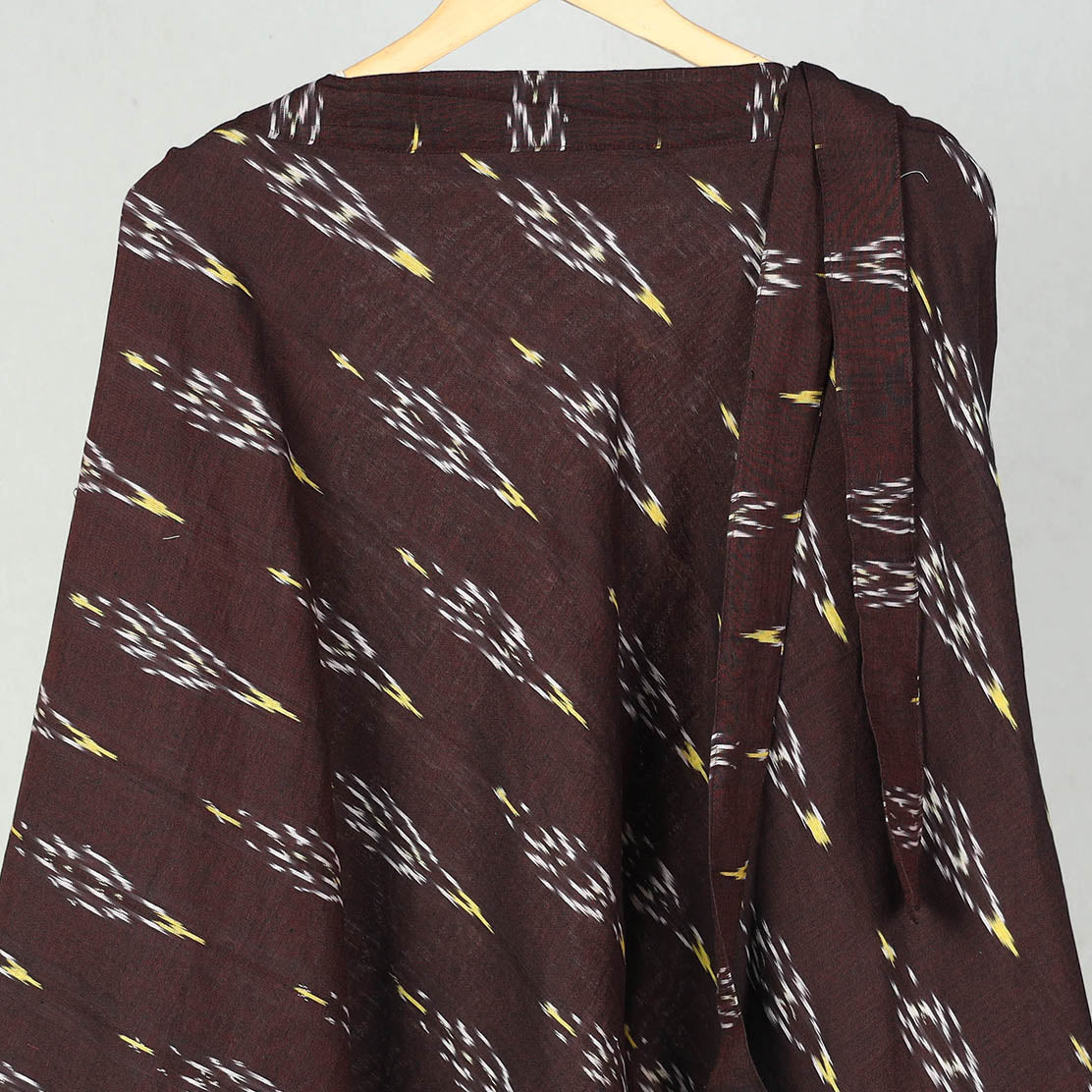 Brown Wrap Around Cotton Pochampally Ikat Skirt