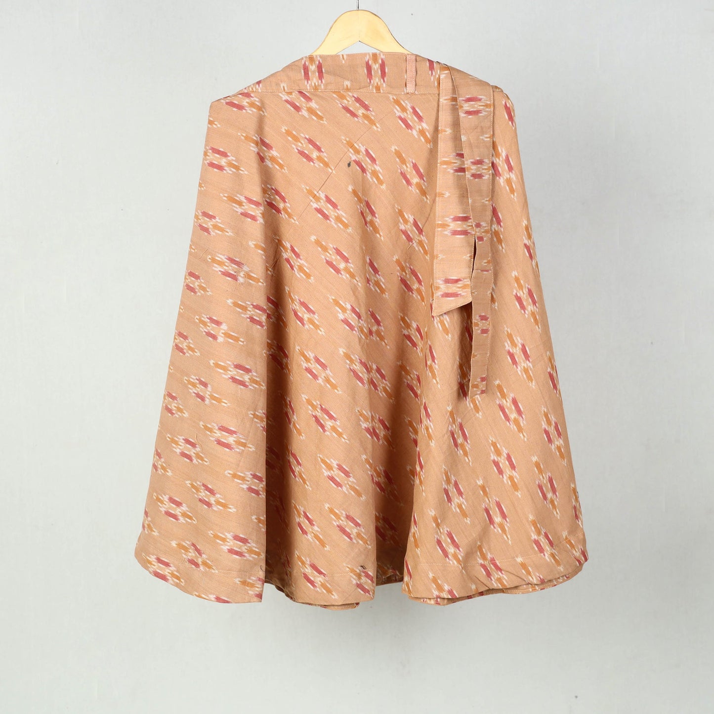 Brown Wrap Around Cotton Pochampally Ikat Skirt