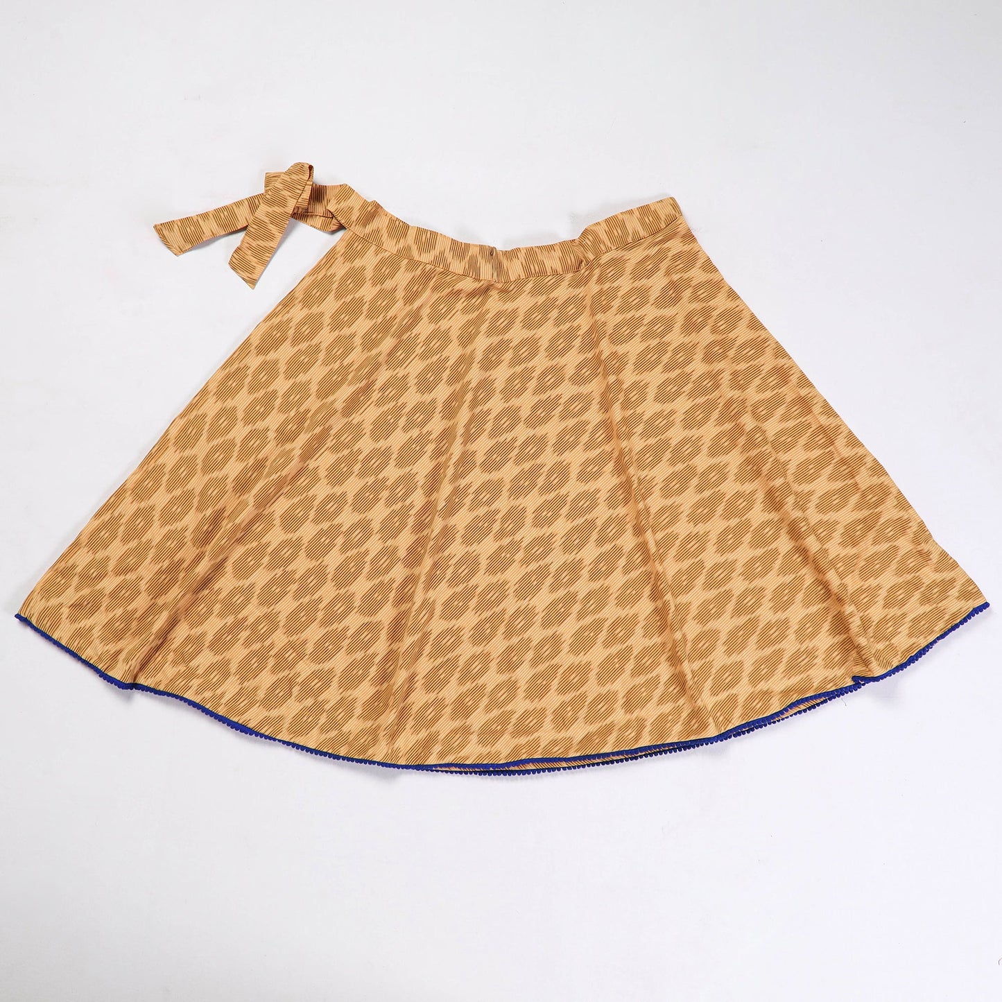 Brown Wrap Around Cotton Pochampally Ikat Skirt