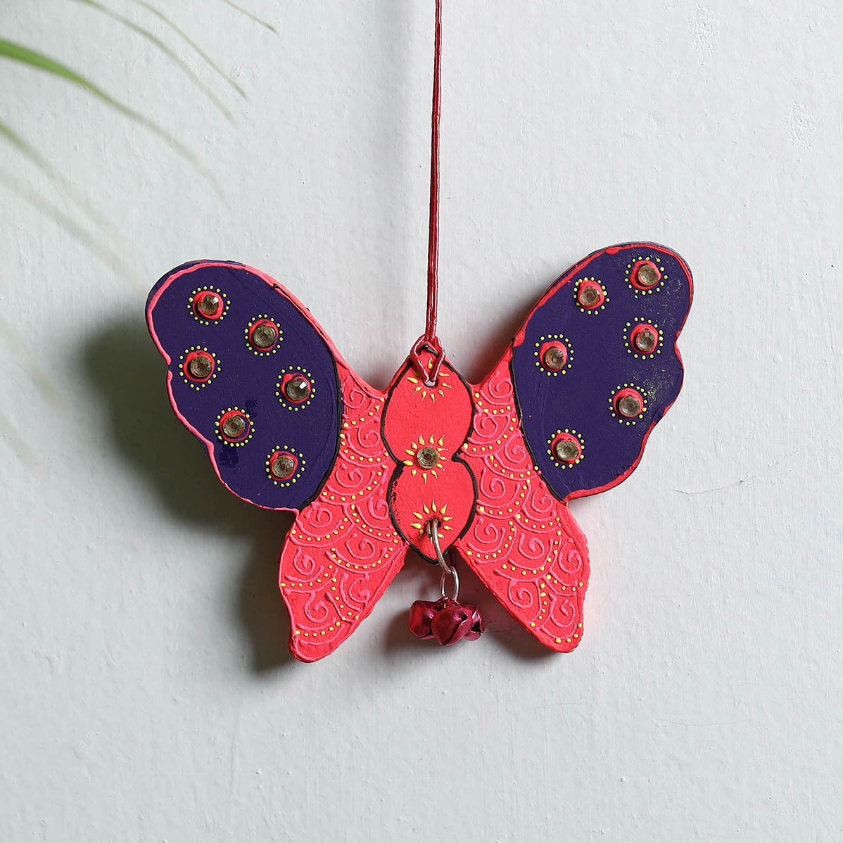 Butterfly - Festive Decor Beadwork Handpainted Wooden Hanging