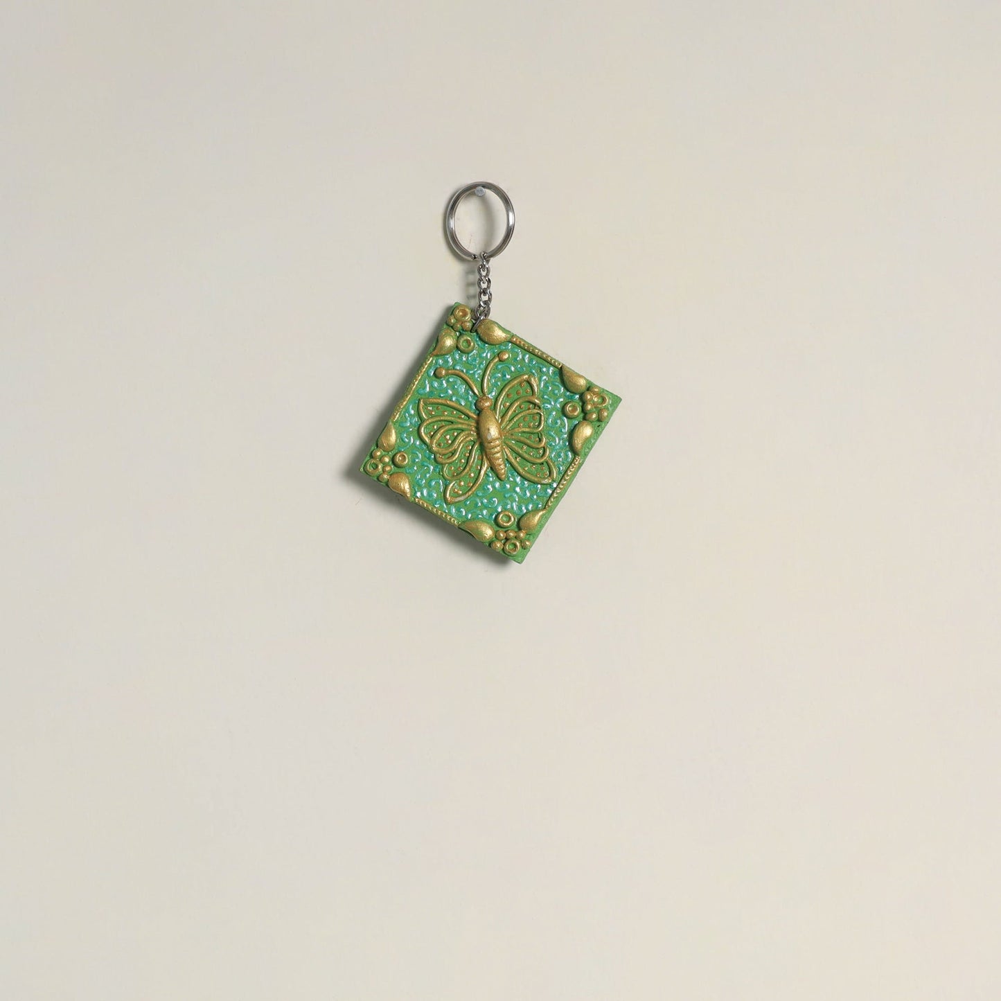 Butterfly - handpainted clay art keychain 25 - handcrafted