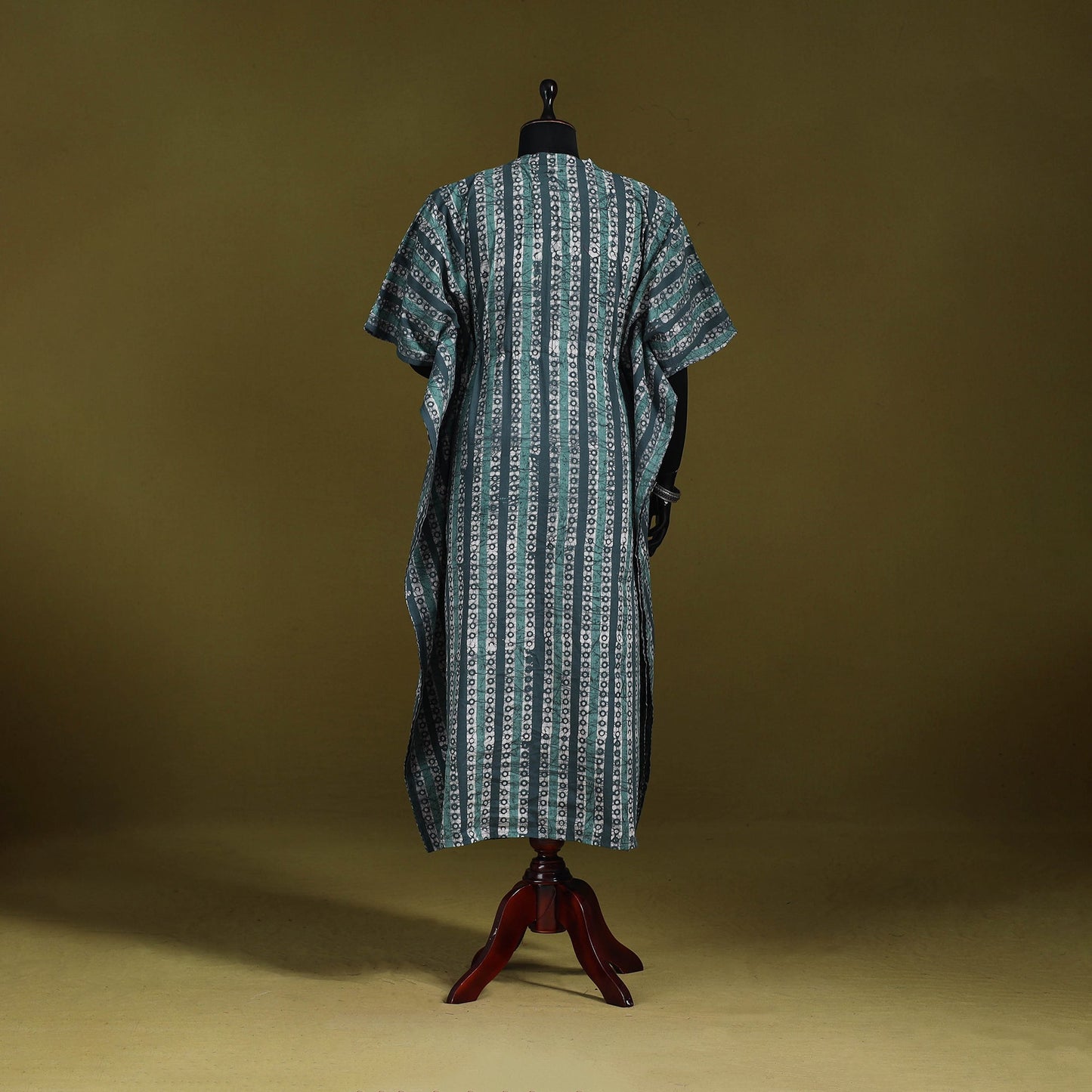 Hand batik cotton long kaftan 29 - handcrafted