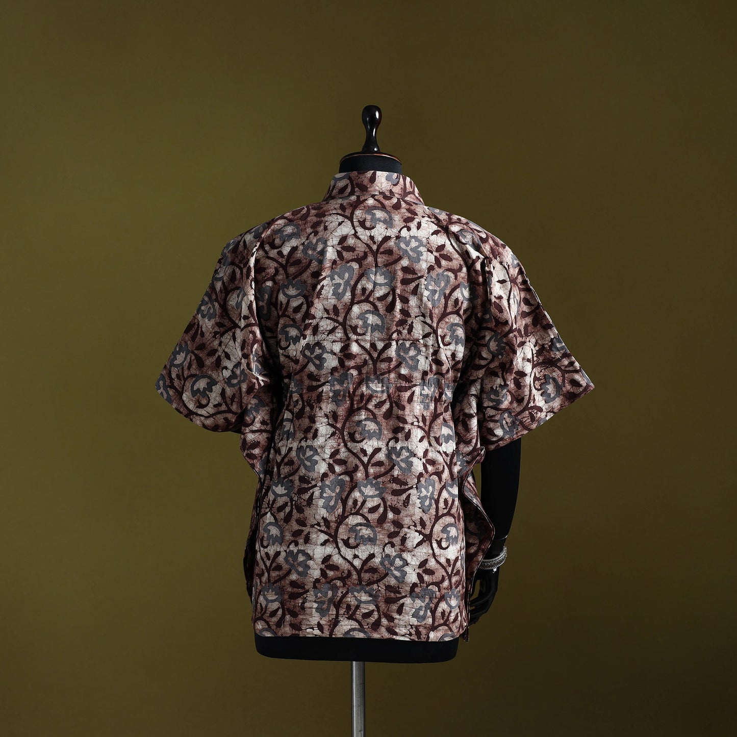Hand batik cotton short kaftan 22 - handcrafted