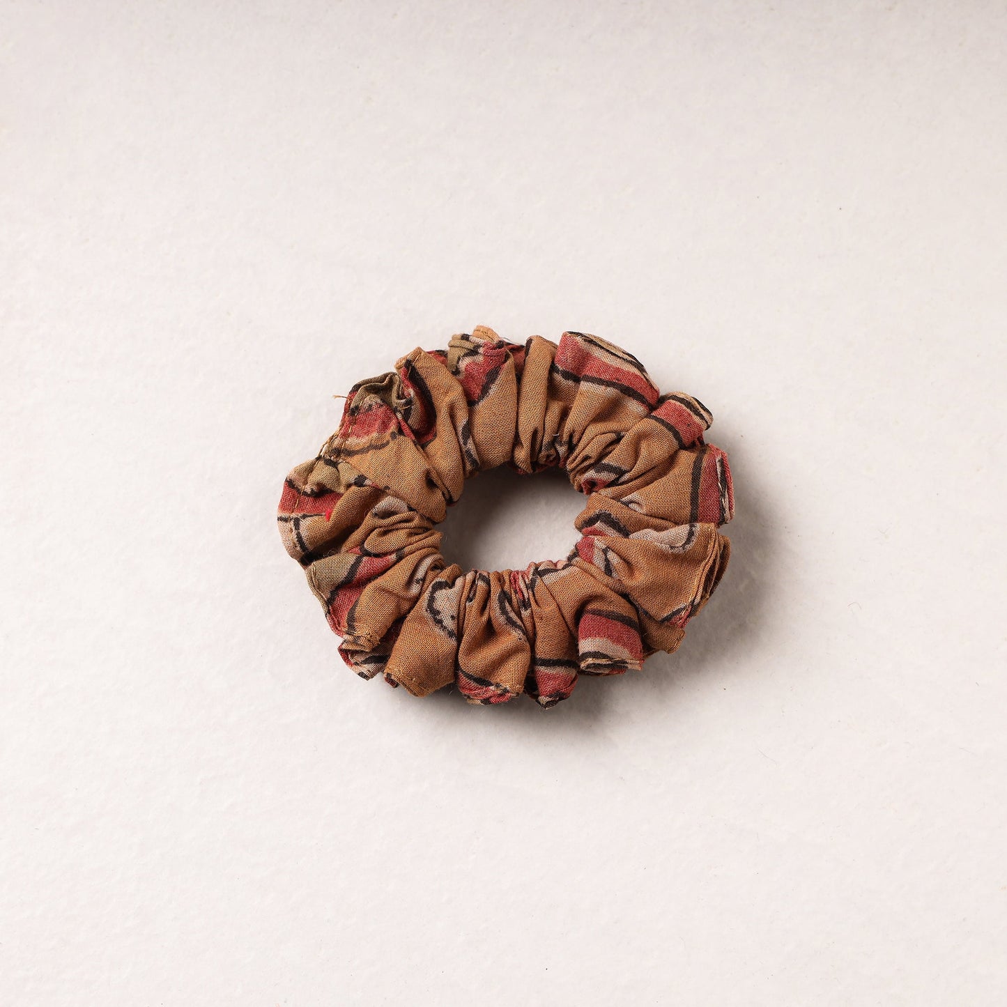 Kalamkari Block Printed Cotton Elastic Rubber Band/Scrunchie