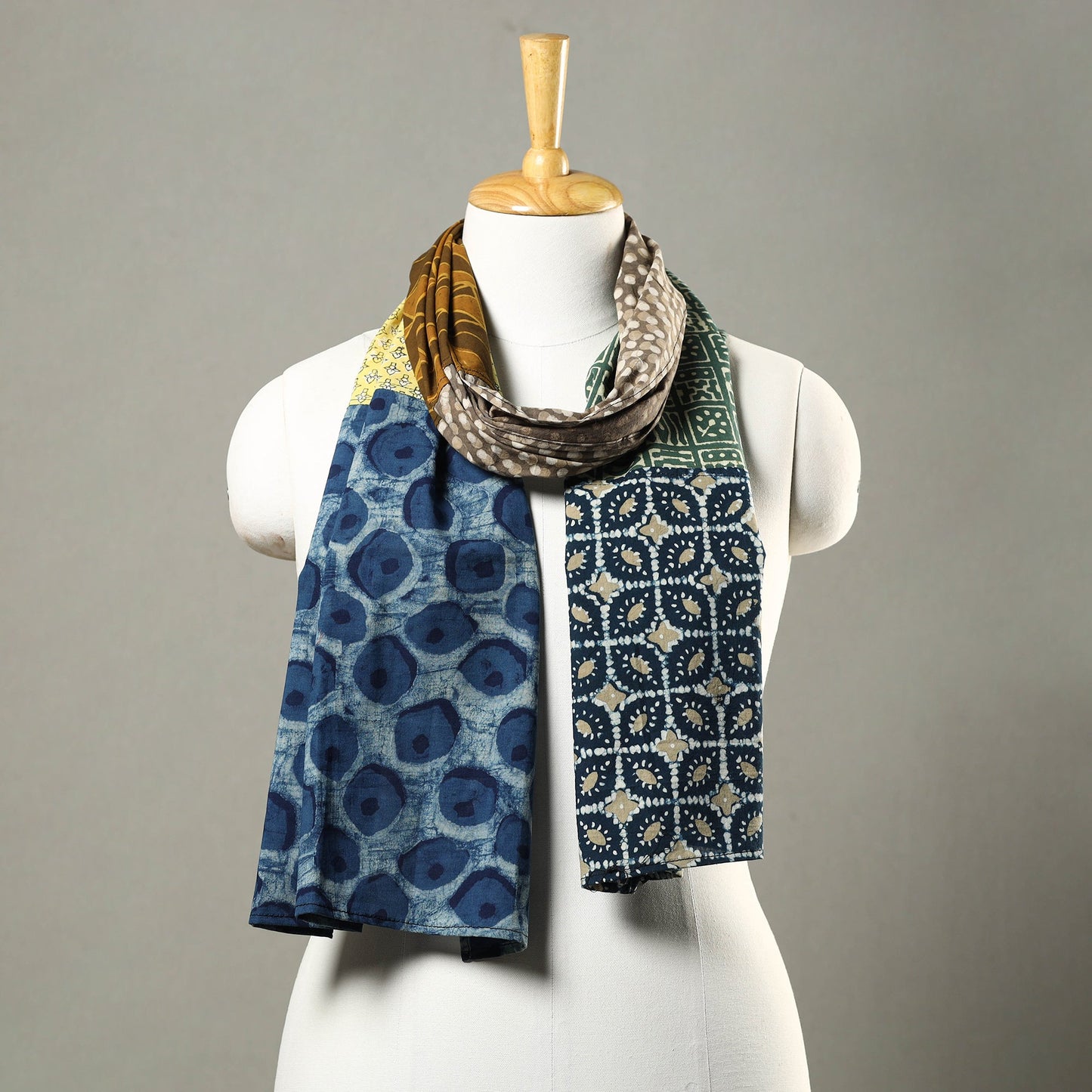 Patchwork Block Printed Cotton Stole 06 Online at iTokri.com