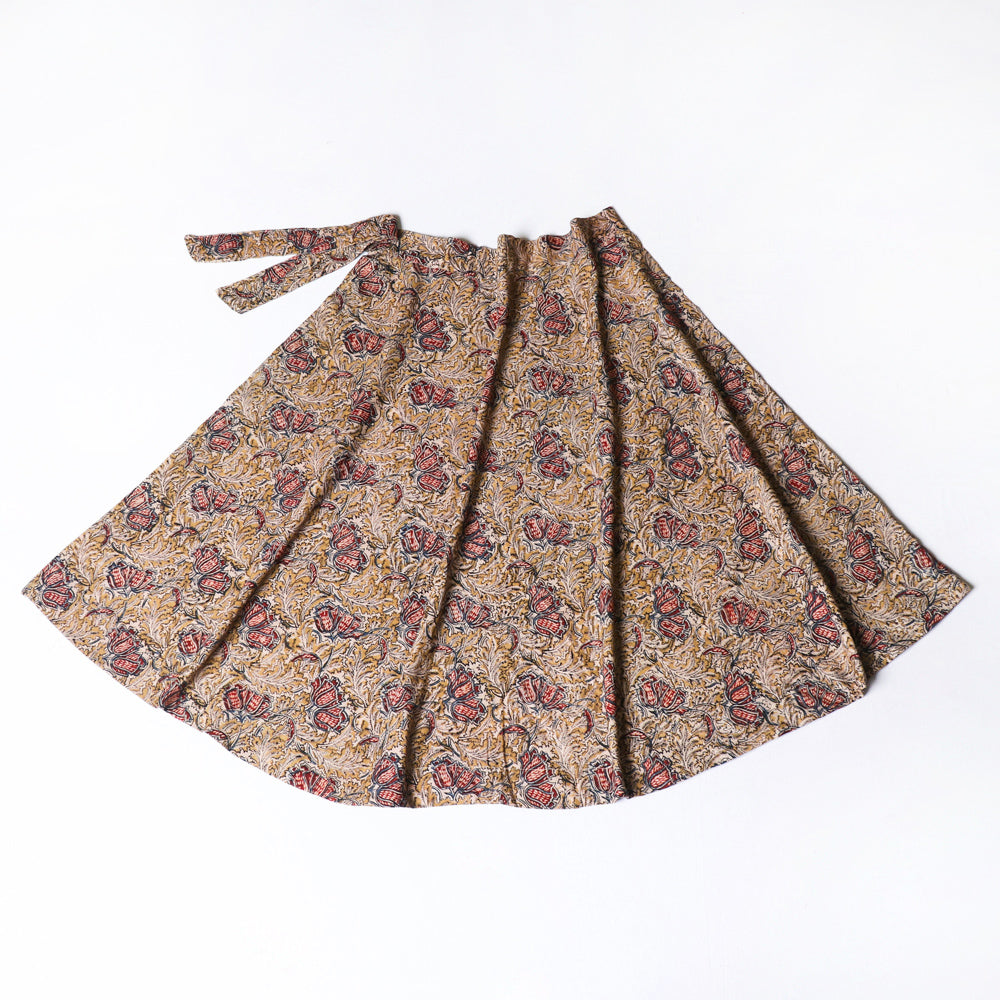 Kalamkari Block Print Cotton Wrap Around Skirt