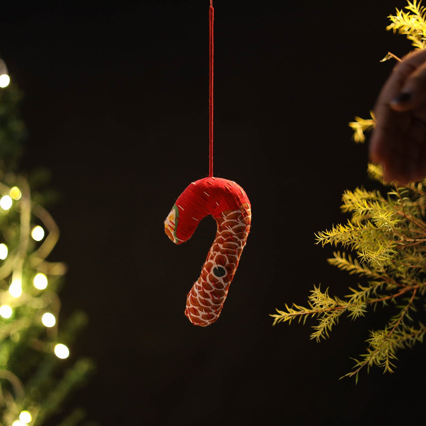 Candy Cane - Handcrafted Stuffed Christmas Ornament