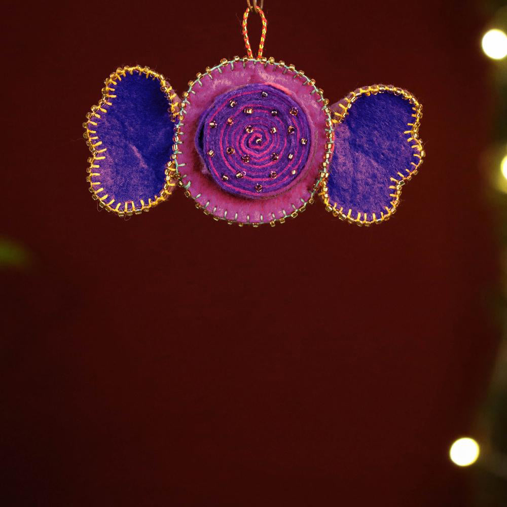Buy Bird - Handmade Felt & Beadwork Christmas Ornament