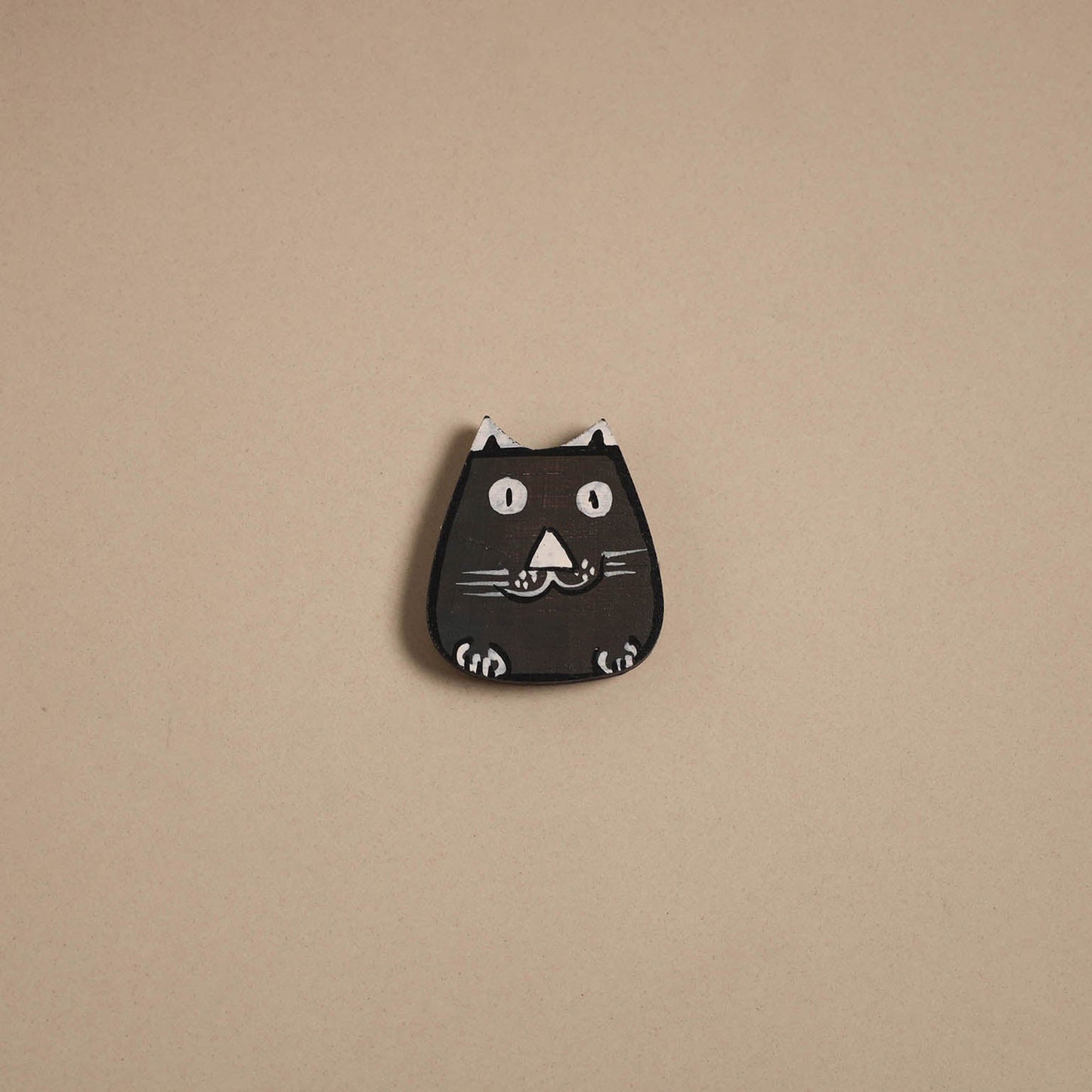 Cat - kerala mural handpainted bamboo fridge magnet 10