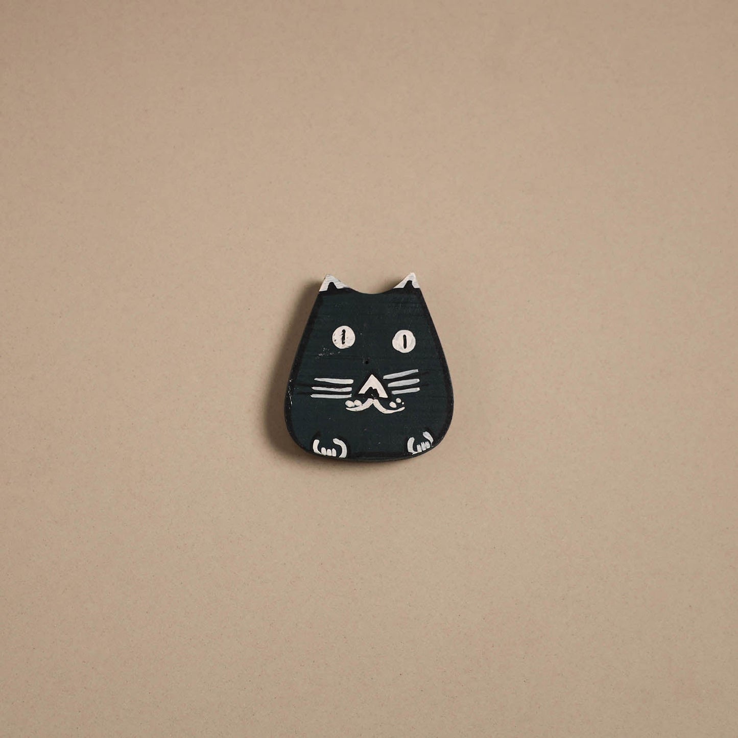 Cat - kerala mural handpainted bamboo fridge magnet 15