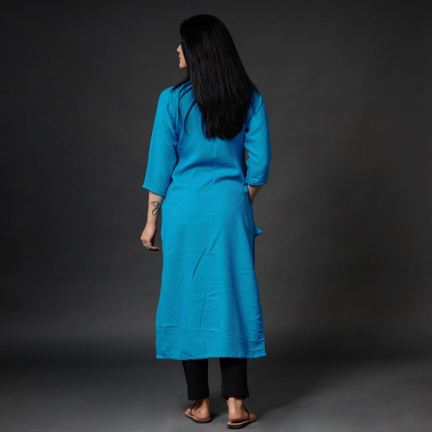 Kumaun Handwoven Straight Merino Woolen Kurta for Women