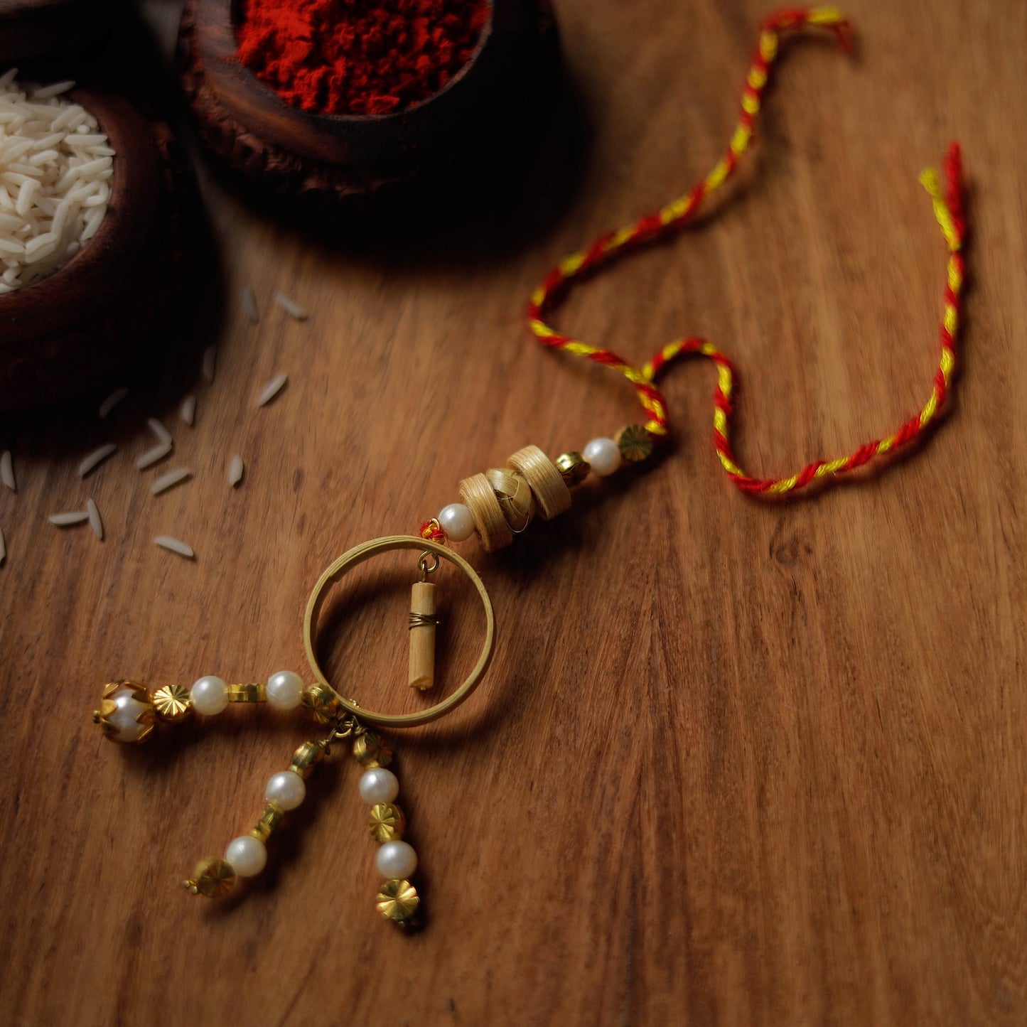 Handmade Bamboo Craft Beadwork Lumba Rakhi by Baansuli 18