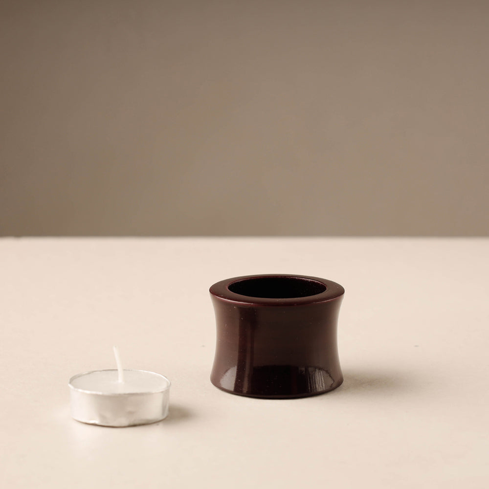 Cylinder - Traditional Channapatna Handmade Wooden Tealight Candle Holder Online in India
