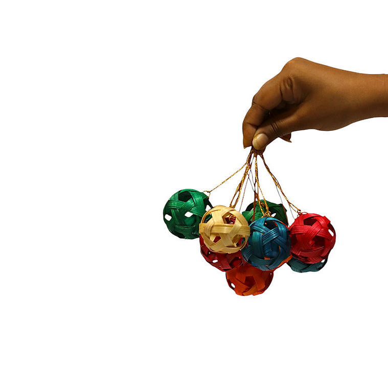 Christmas decor bamboo star moon hanging (set of 5)