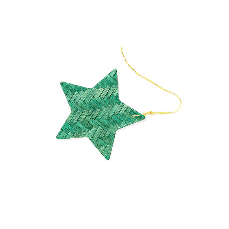 Christmas decor bamboo stars on earth hanging (set of 5)