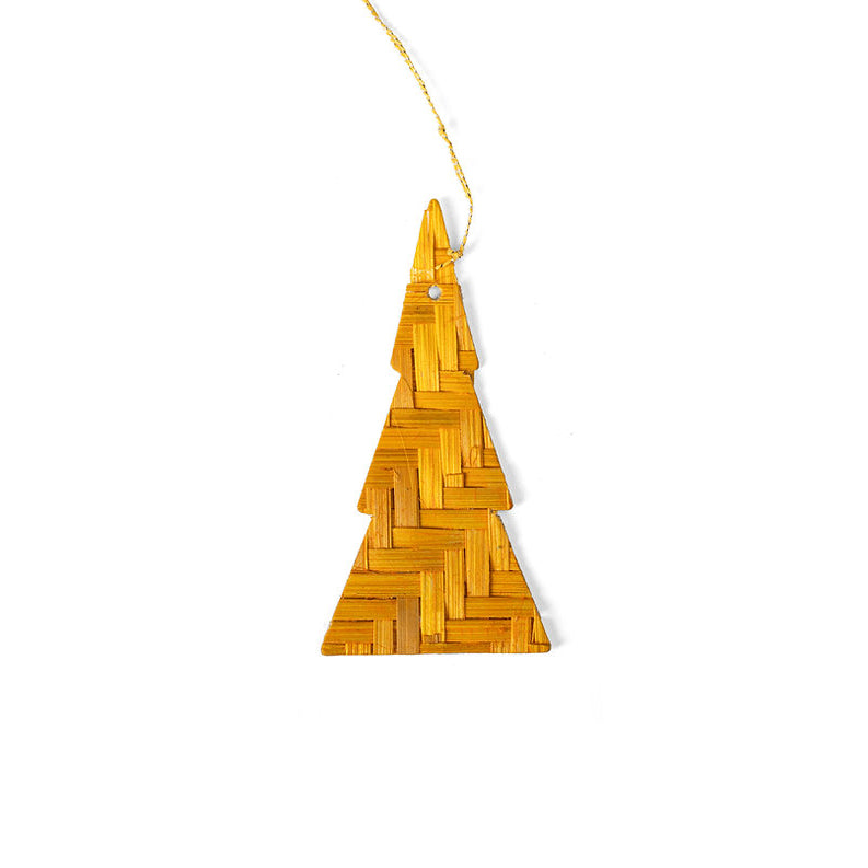 Christmas decor bamboo tree hanging (set of 5) - handcrafted