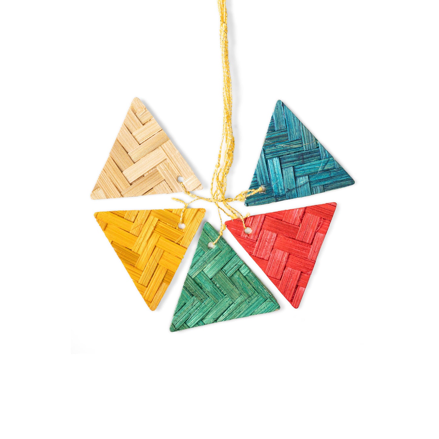 Christmas decor bamboo triangle hanging (set of 5)