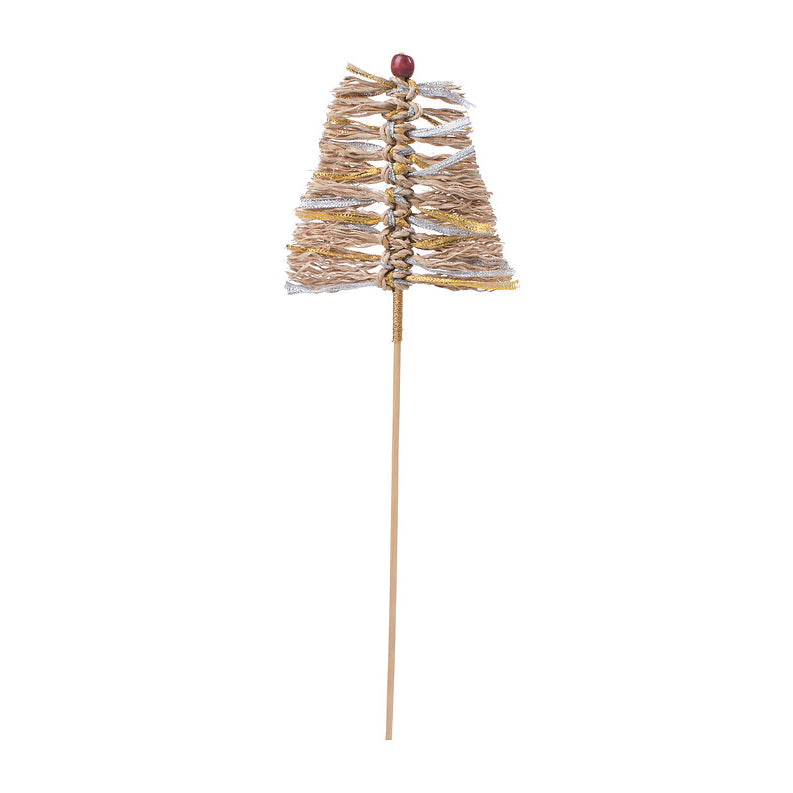 Christmas decor banana bark & bamboo frill tree stick