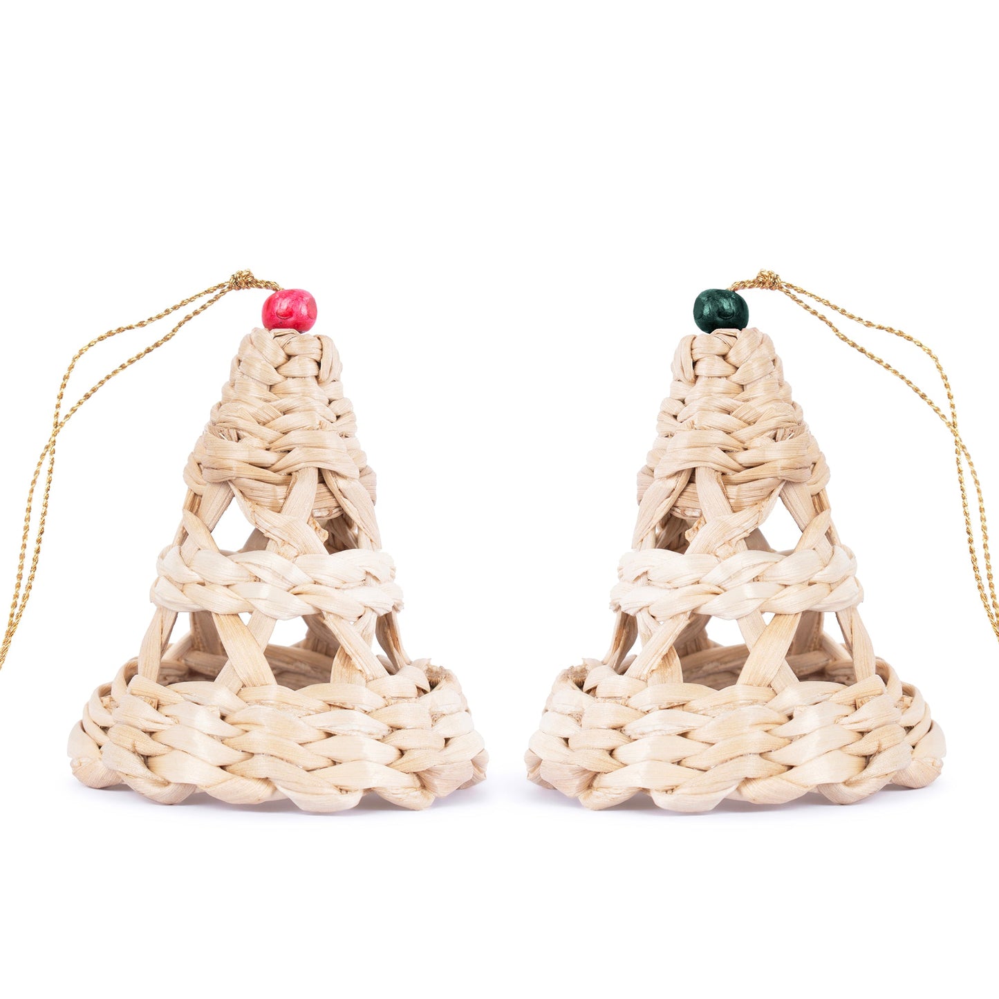 Christmas decor banana bark bell hanging (set of 2)