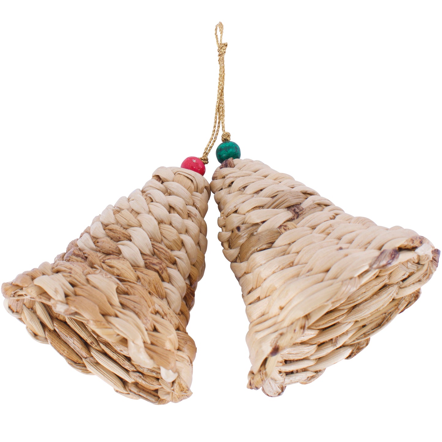 Christmas decor banana bark bell hanging (set of 2)