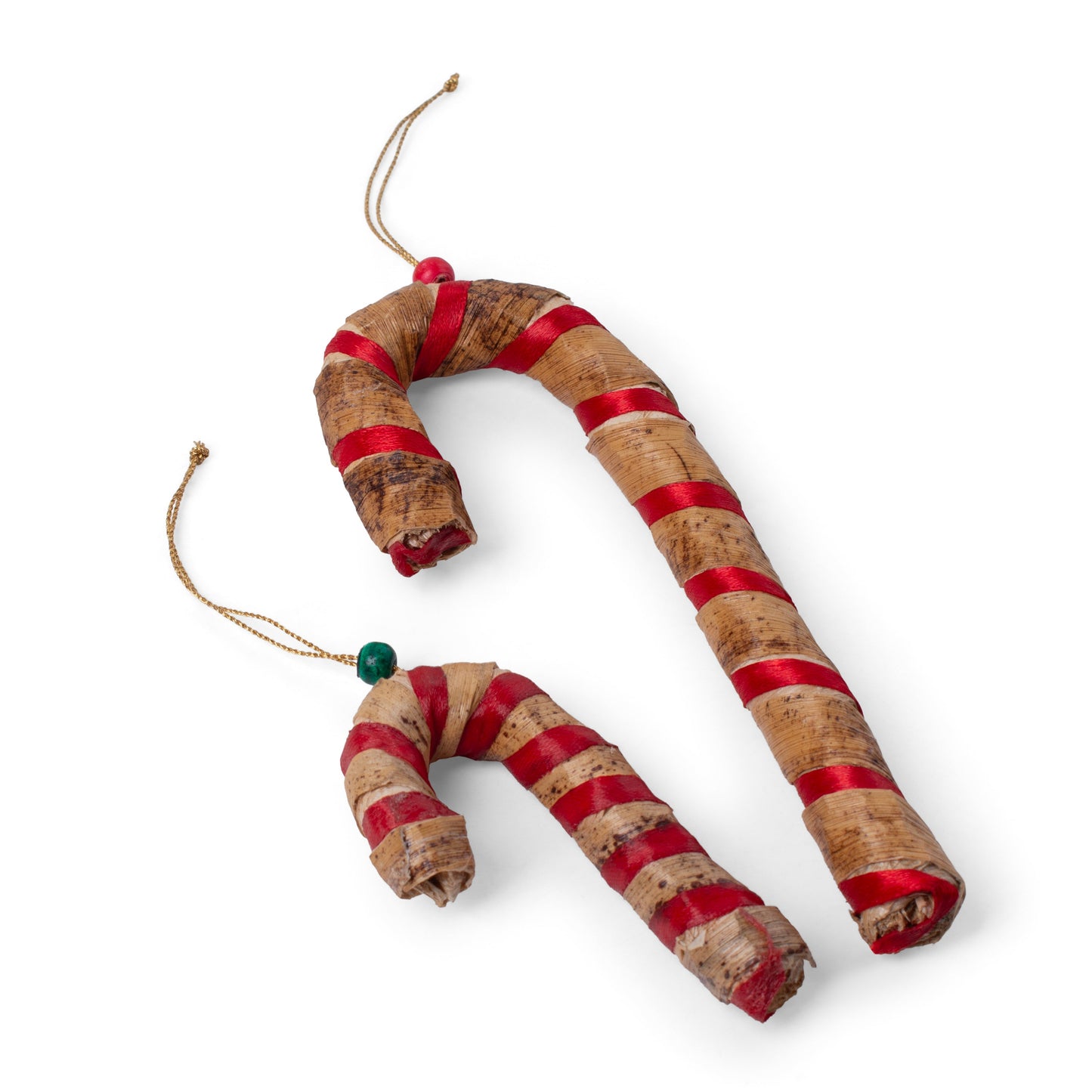 Christmas decor banana bark candy cane hanging (set of 2)
