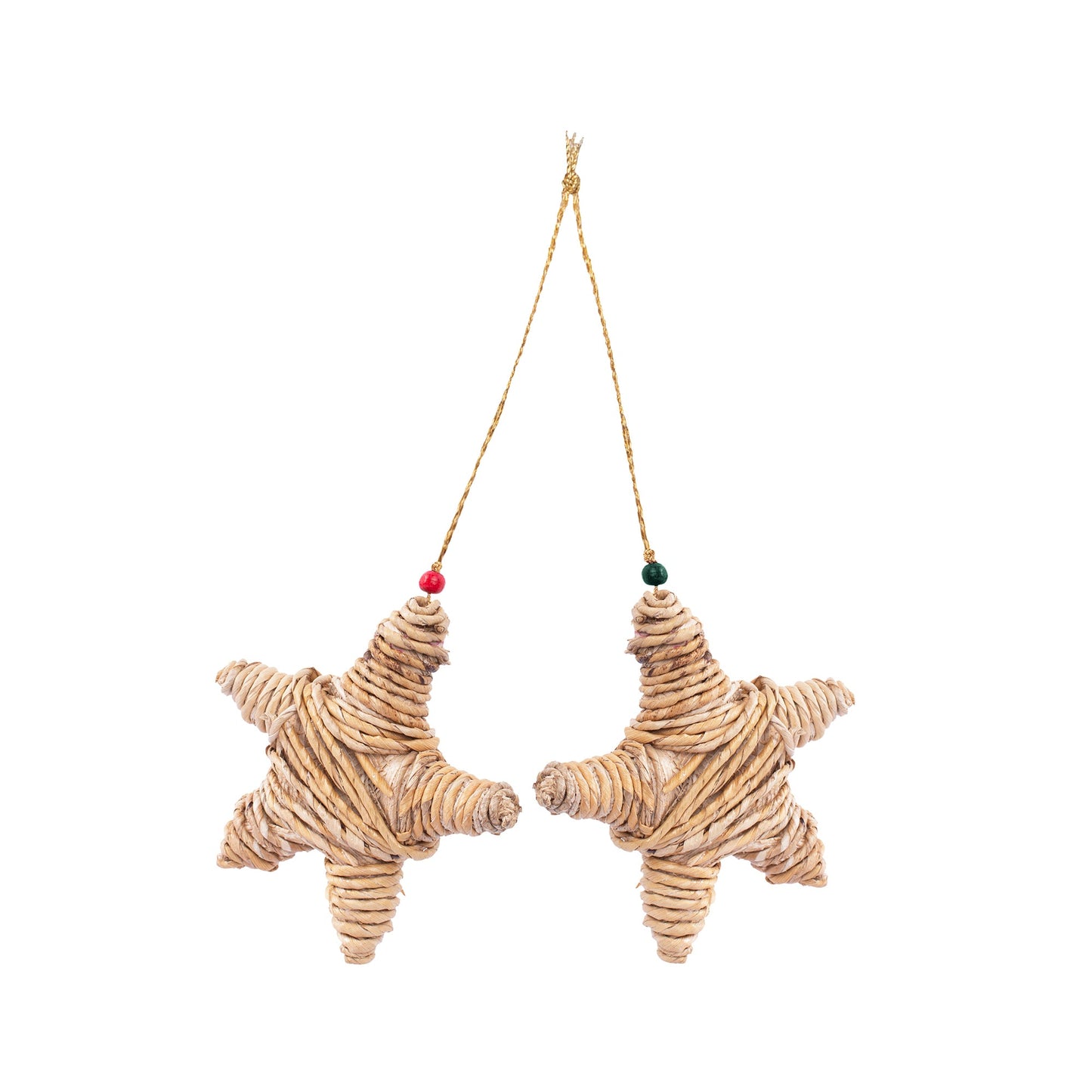 Christmas decor banana rope merry star hanging (set of 2)