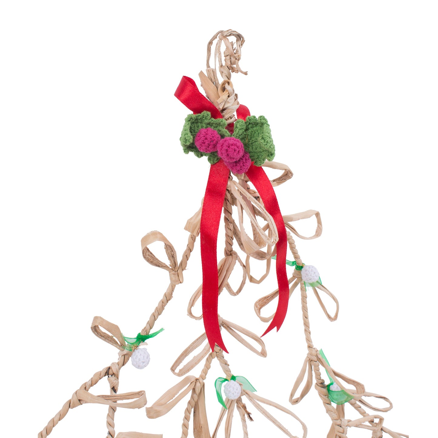 Christmas decor banana rope mistletoe hanging - handcrafted