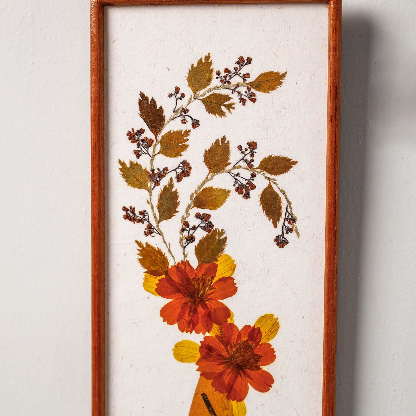 Classic Natural Flower Art Work Wall Hanging Wooden Frame