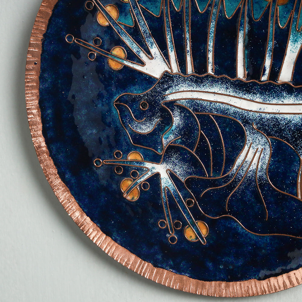 Buy Copper Hand-Hammered Enamel Work Plate/Wall Frame Online at iTokri.com