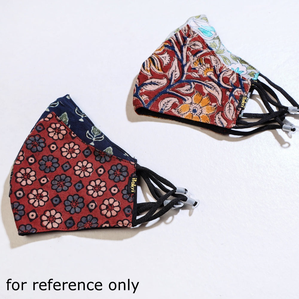 Ajrakh Block Printed Cotton 3 Layer Snug Fit Face Cover