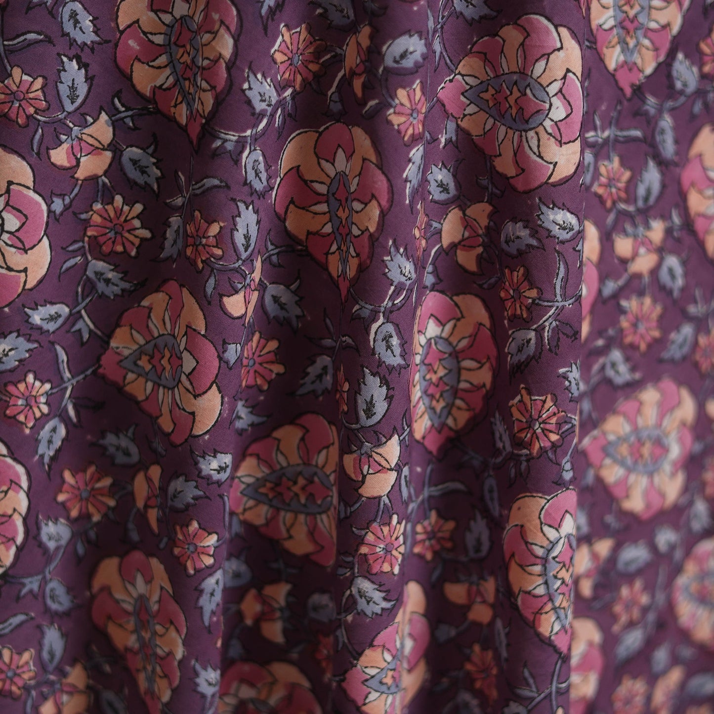 Cotton hand block sanganeri print fabric 08 - handcrafted