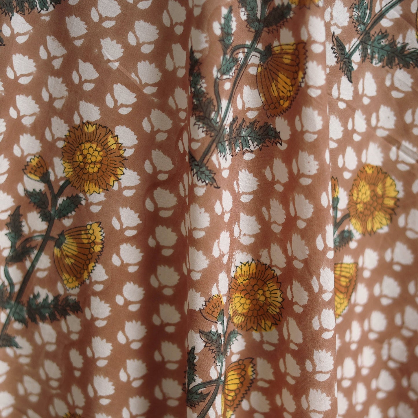 Cotton hand block sanganeri print fabric 18 - handcrafted