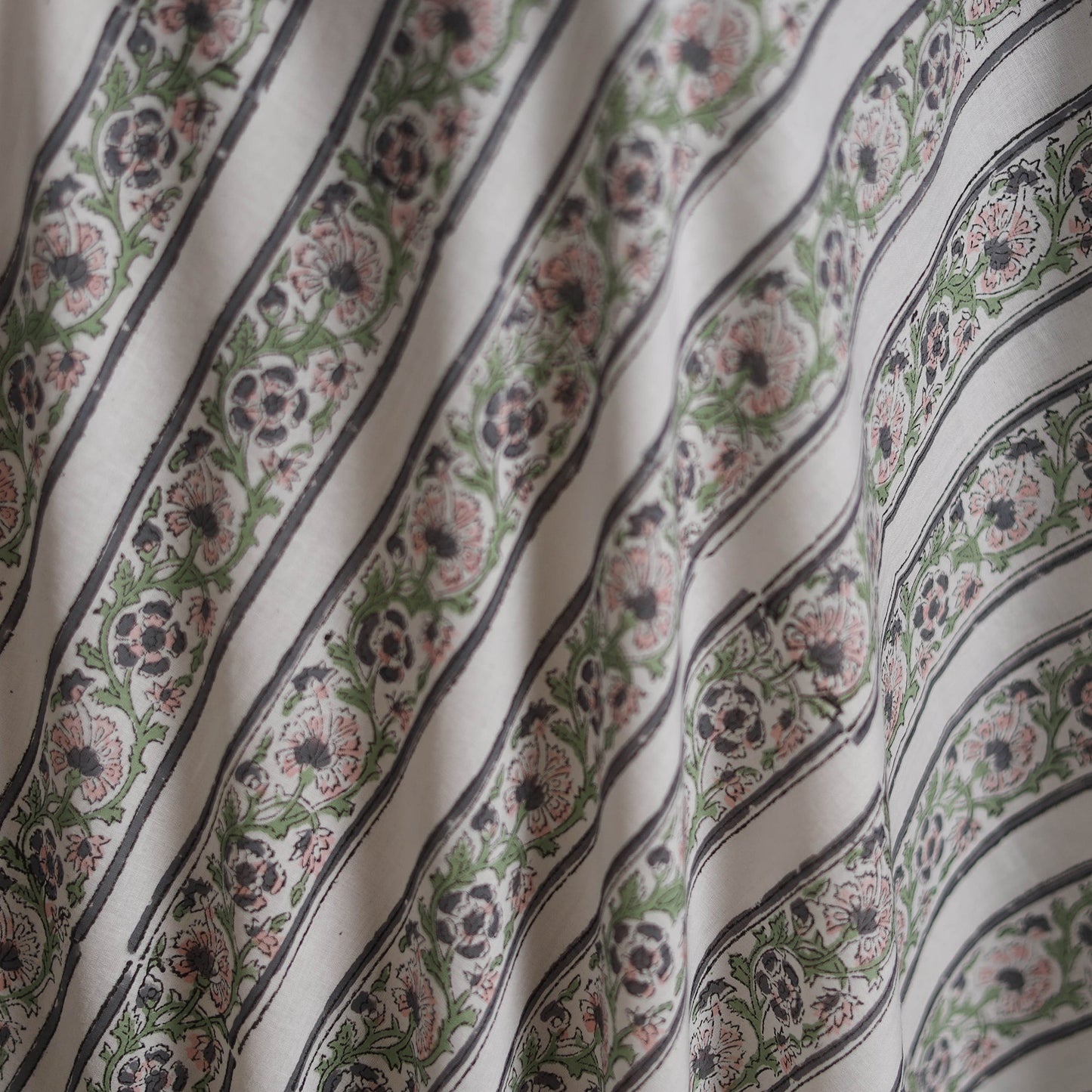 Cotton hand block sanganeri print fabric 38 - handcrafted