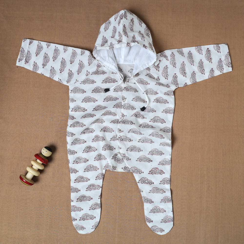 Cotton Handmade Baby Full Sleeves Long Romper/Sleepsuit