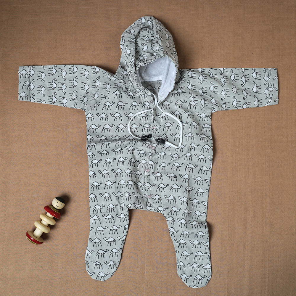 Cotton Handmade Baby Full Sleeves Long Romper/Sleepsuit