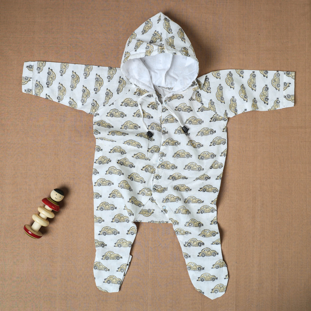 Cotton Handmade Baby Full Sleeves Long Romper/Sleepsuit