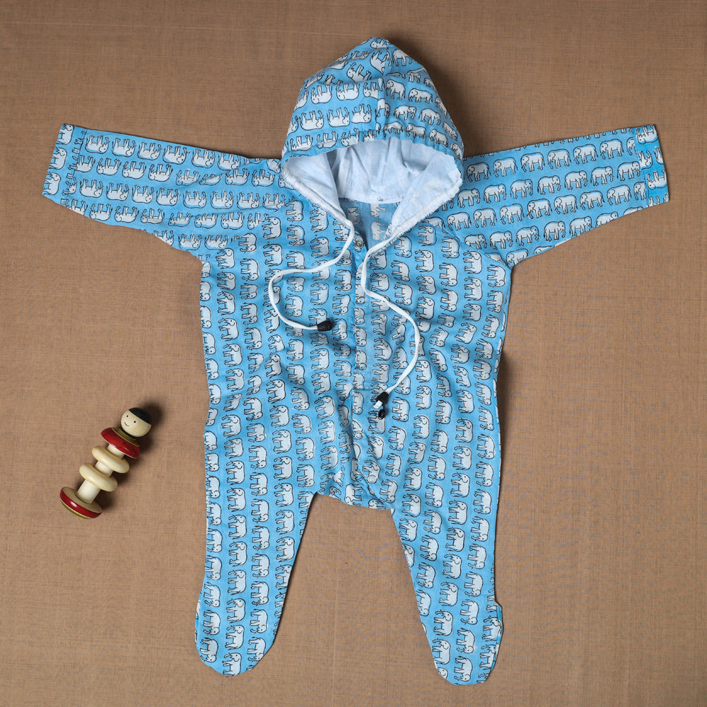 Cotton Handmade Baby Full Sleeves Long Romper/Sleepsuit