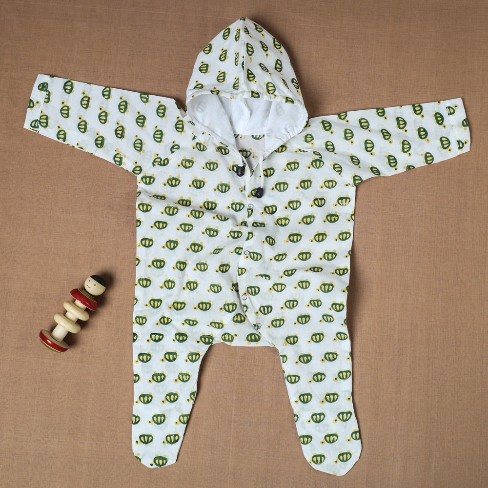 Cotton Handmade Baby Full Sleeves Long Romper/Sleepsuit