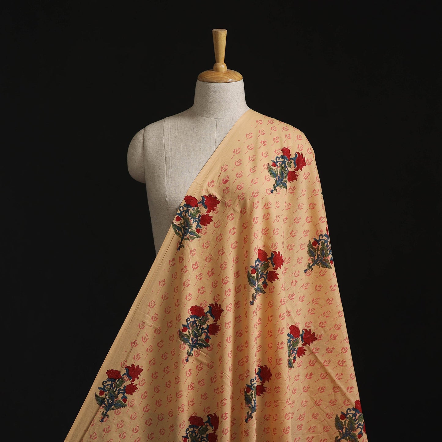 Cotton mughal butta hand block sanganeri print fabric 43