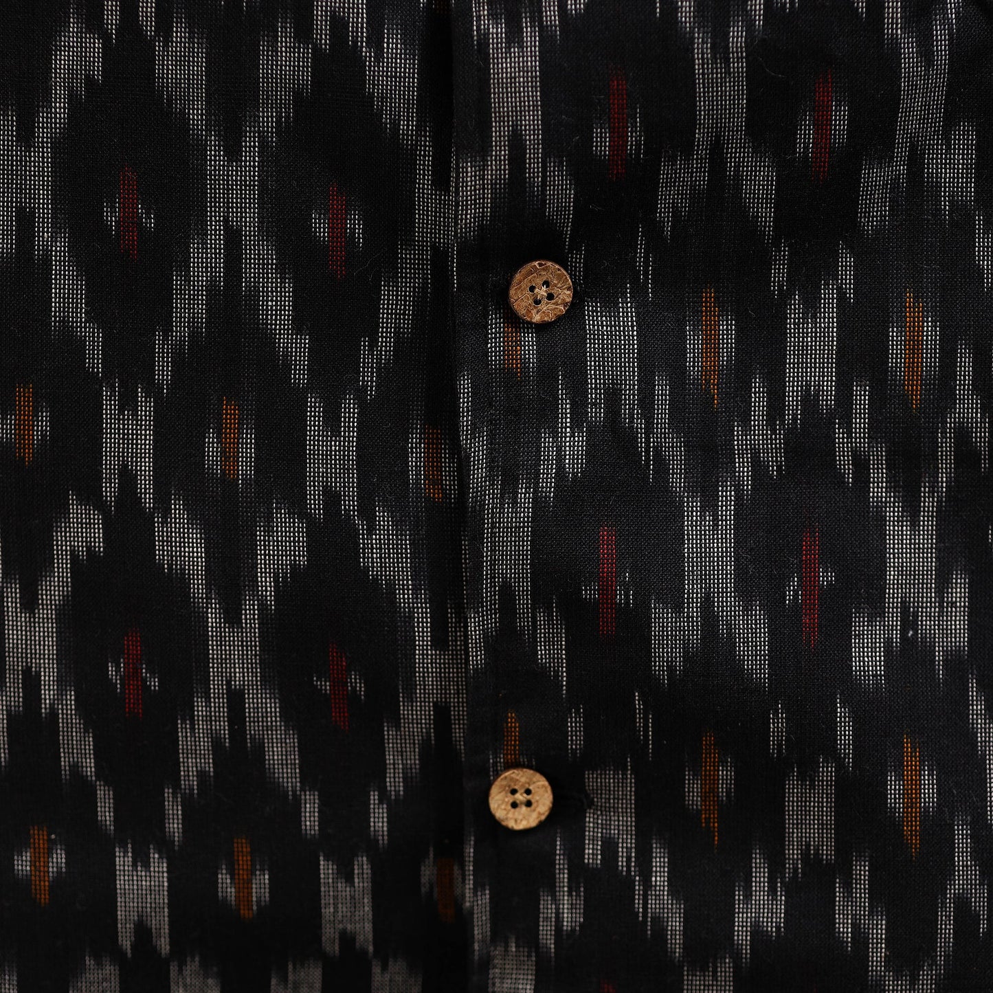 Cotton pochampally ikat men nehru jacket 05 - handcrafted