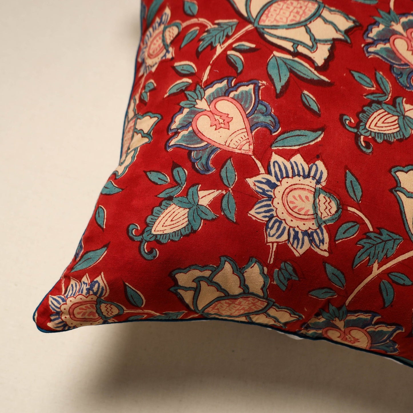 Cotton sanganeri cushion cover 129 - handcrafted