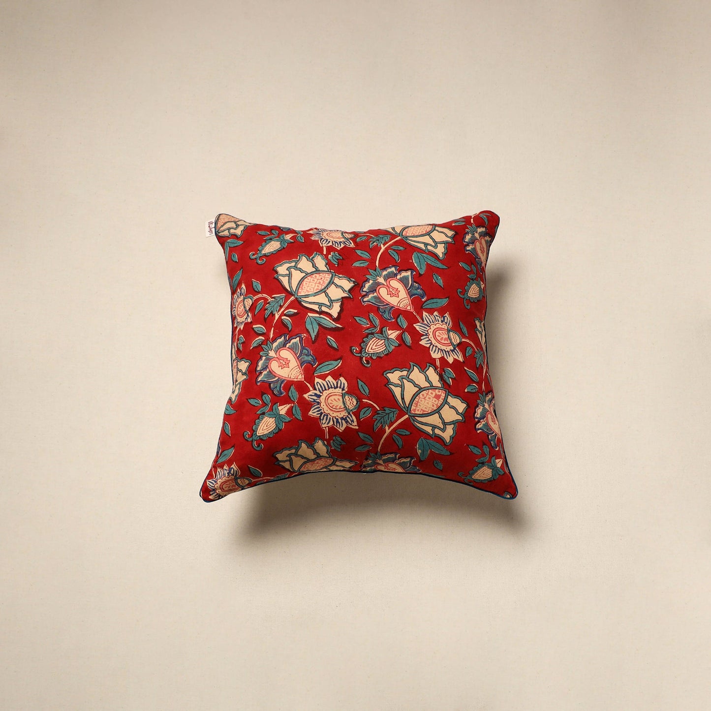 Cotton sanganeri cushion cover 129 - handcrafted