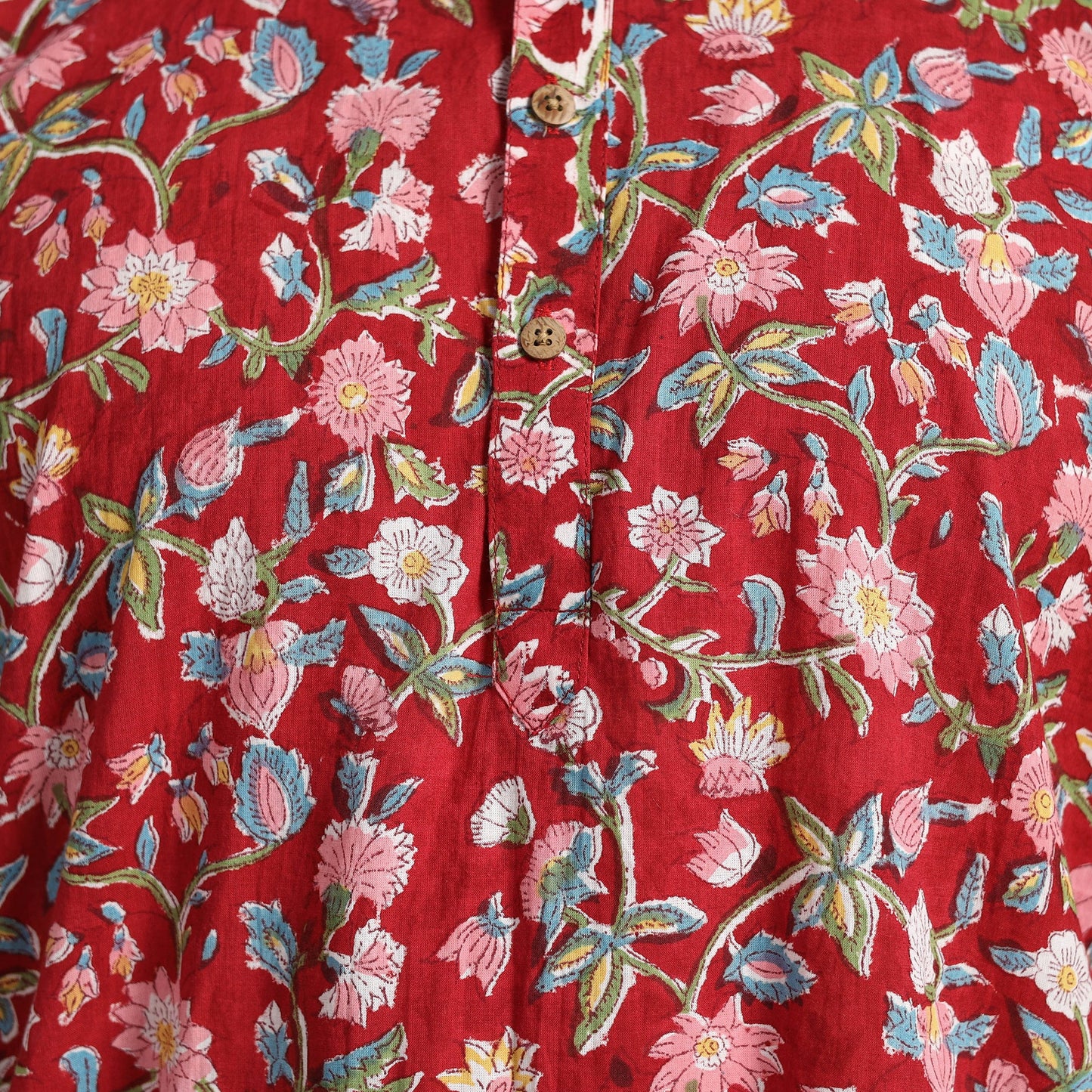 Cotton sanganeri kurta for men (long) 08 - handcrafted