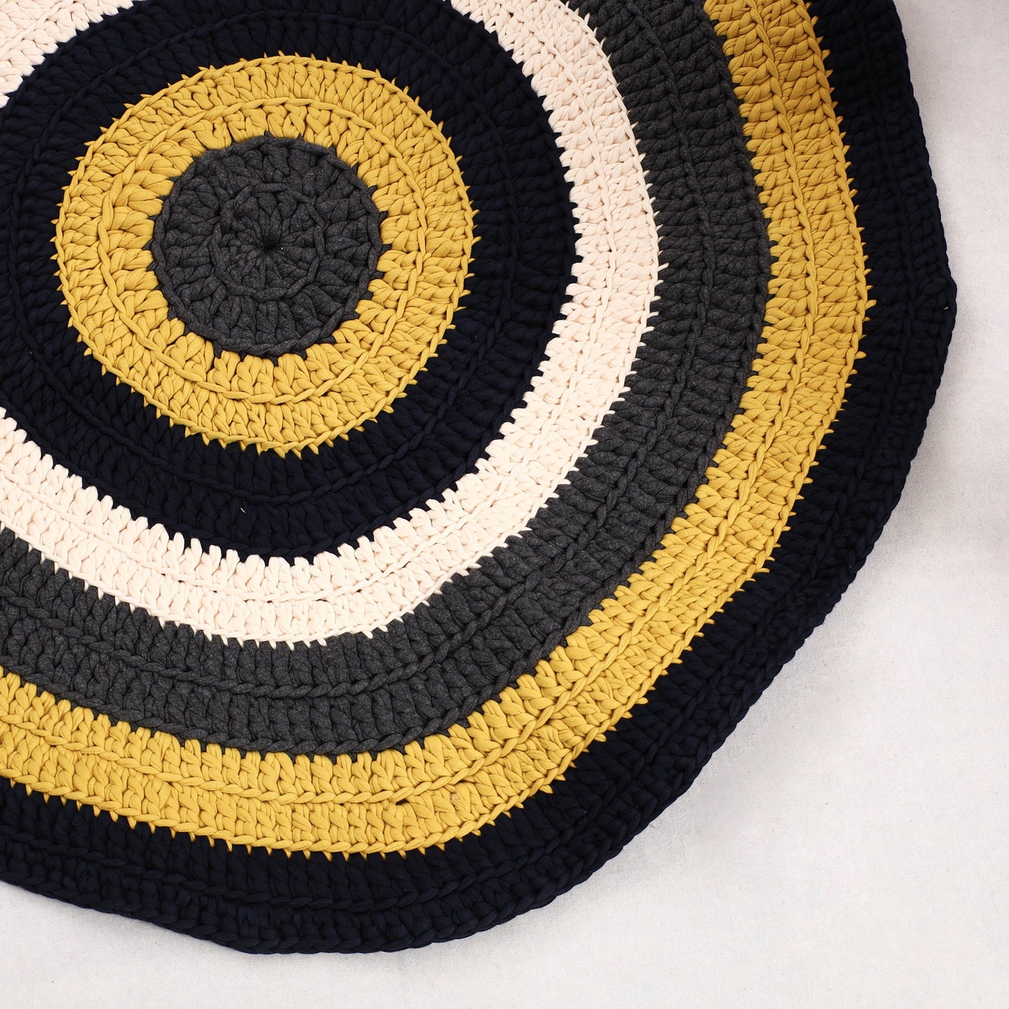 Crochet Work Upcycled Cotton Carpet / Rug