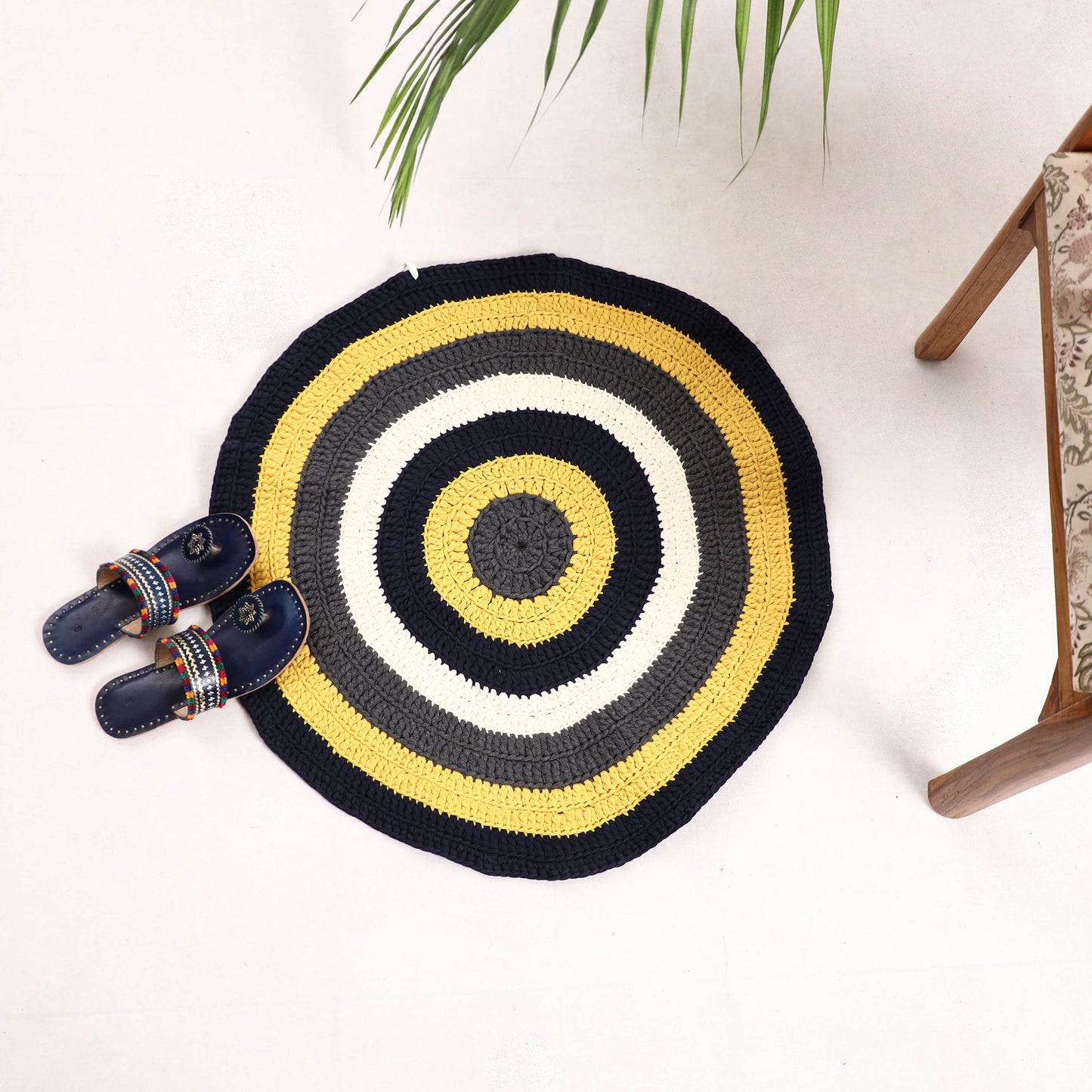 Crochet Work Upcycled Cotton Carpet / Rug