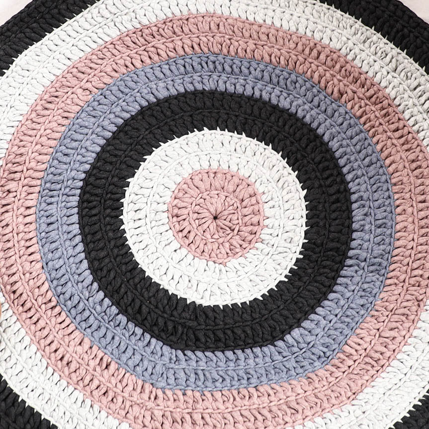 Crochet Work Upcycled Cotton Carpet / Rug