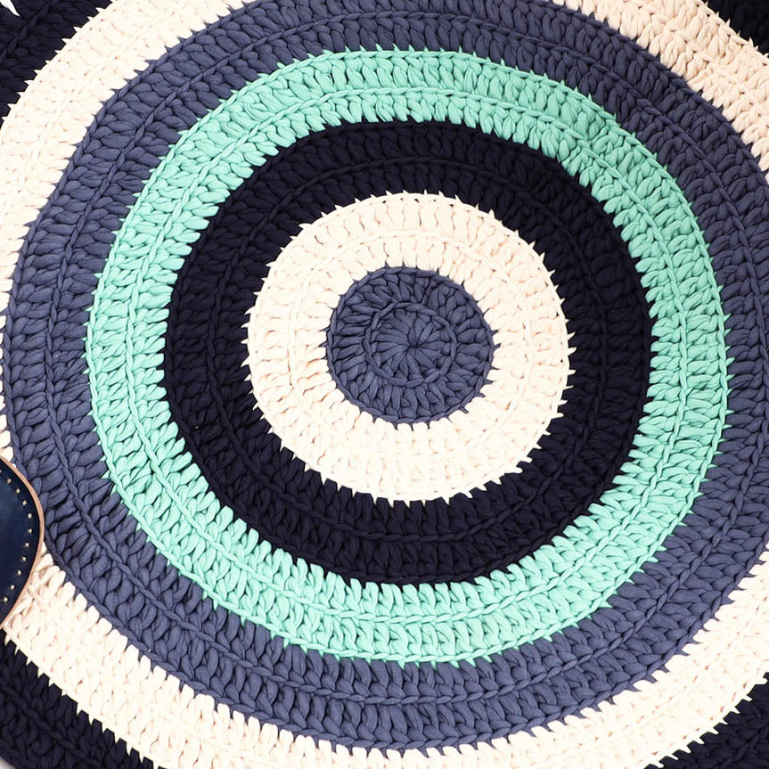 Crochet Work Upcycled Cotton Carpet / Rug