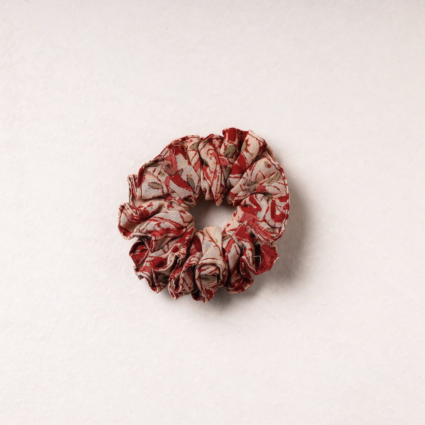 Kalamkari Block Printed Cotton Elastic Rubber Band/Scrunchie